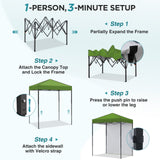 6x4 Instant Pop Up Canopy Tent with 1 Side Wall Panel - Eagle Peak®