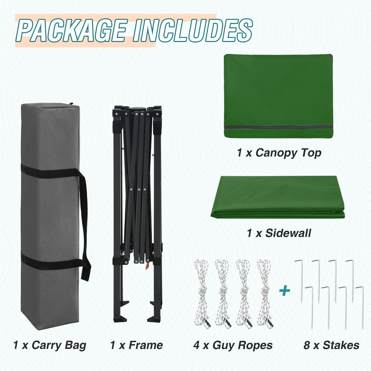 6x4 Instant Pop Up Canopy Tent with 1 Side Wall Panel - Eagle Peak Custom Canopy Tent