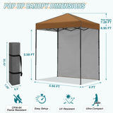 6x4 Instant Pop Up Canopy Tent with 1 Side Wall Panel - Eagle Peak Custom Canopy Tent