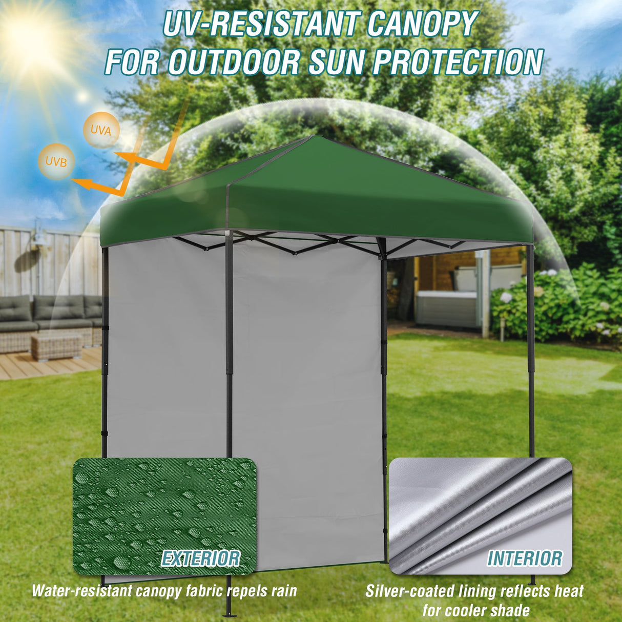 6x4 Instant Pop Up Canopy Tent with 1 Side Wall Panel - Eagle Peak Custom Canopy Tent