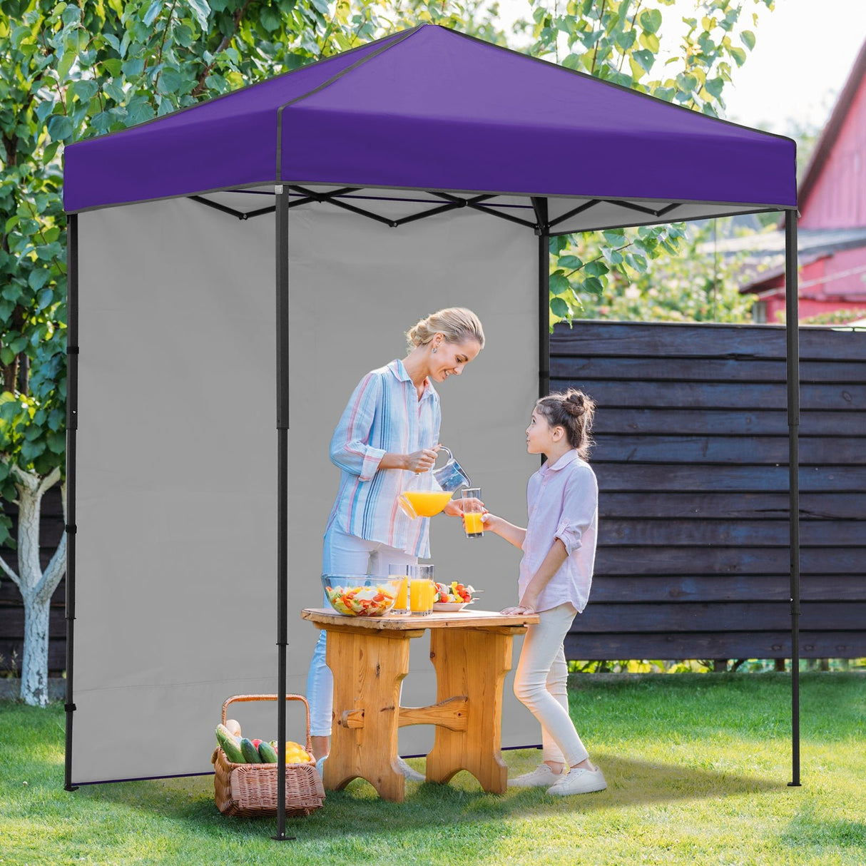6x4 Instant Pop Up Canopy Tent with 1 Side Wall Panel - Eagle Peak Custom Canopy Tent