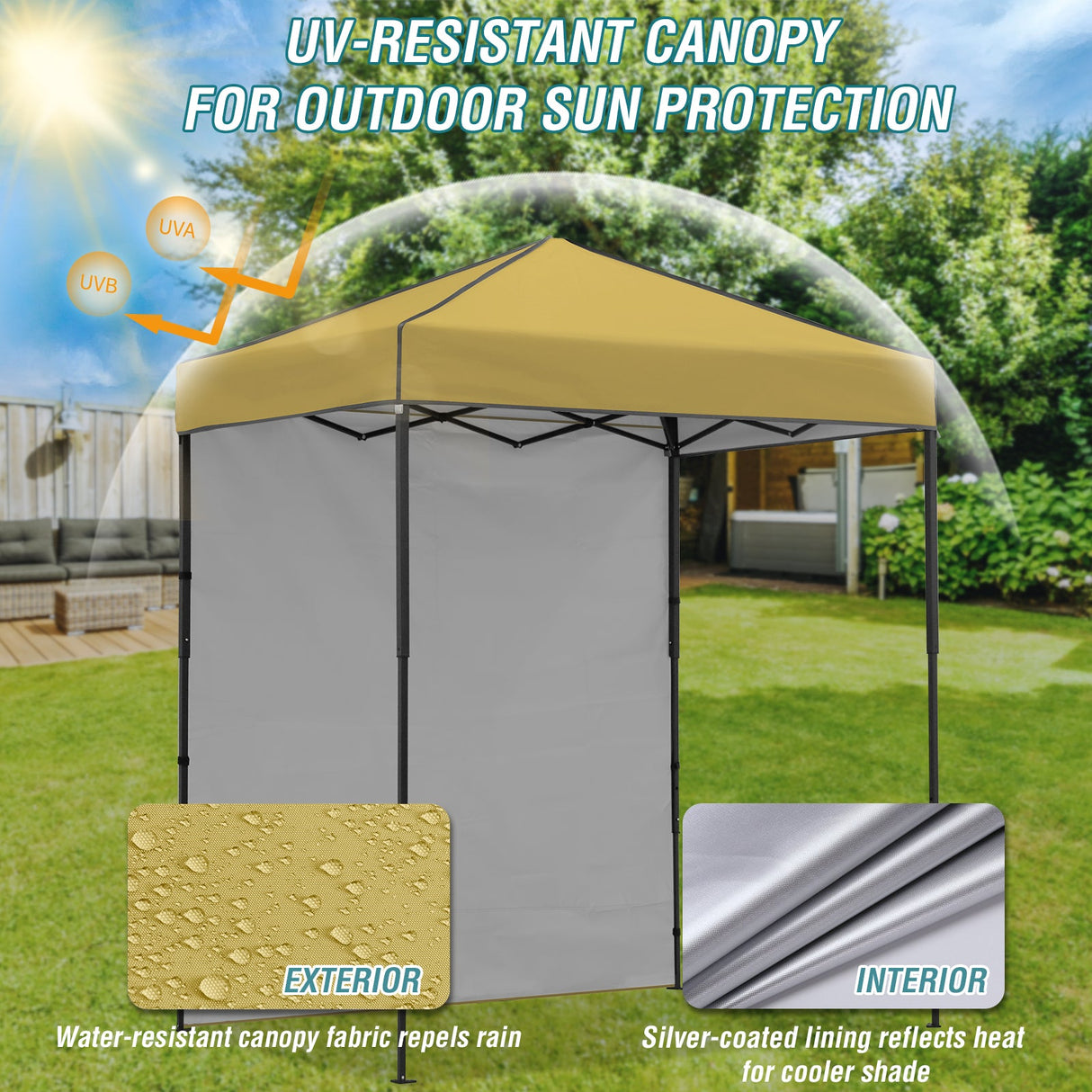 6x4 Instant Pop Up Canopy Tent with 1 Side Wall Panel - Eagle Peak Custom Canopy Tent