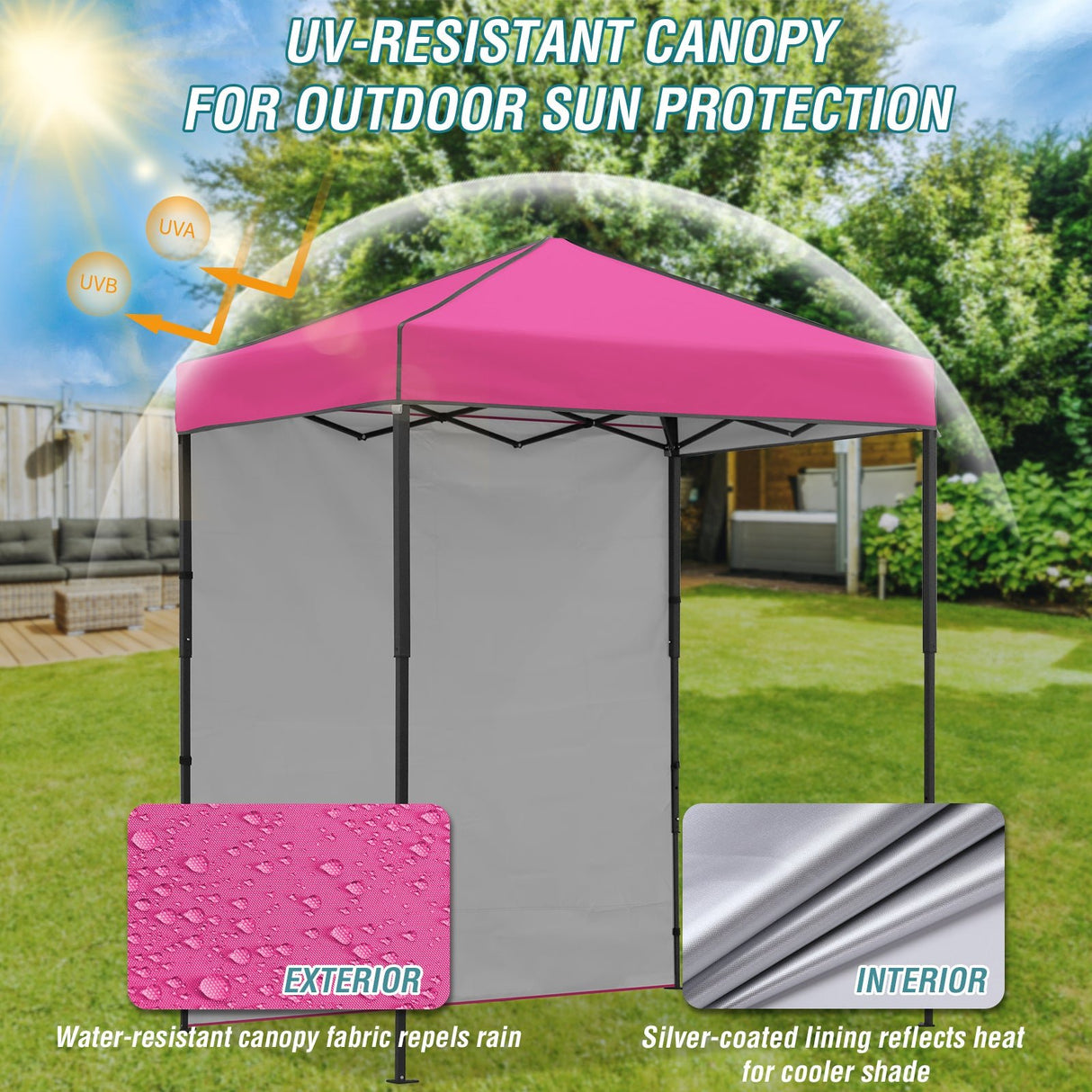 6x4 Instant Pop Up Canopy Tent with 1 Side Wall Panel - Eagle Peak