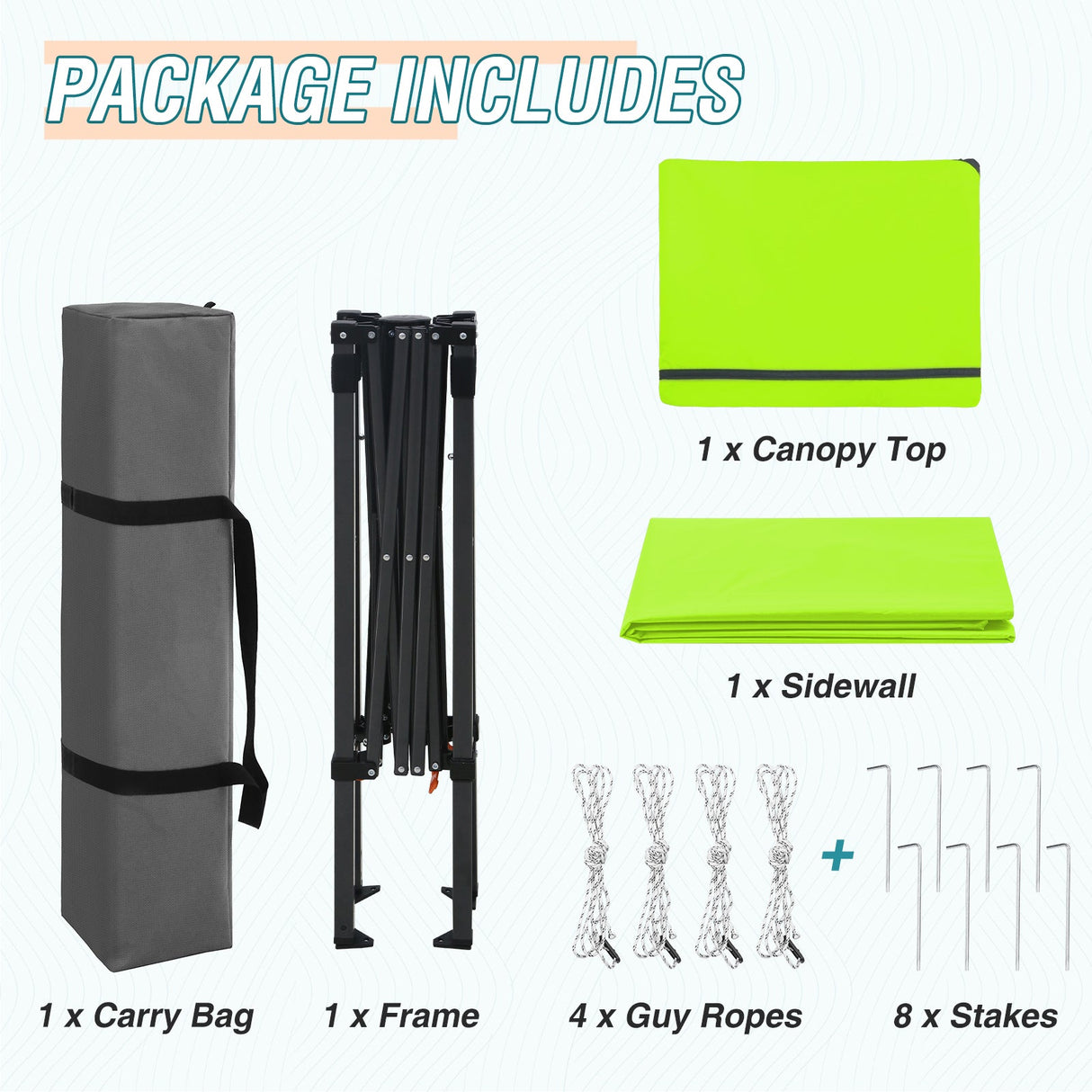 6x4 Instant Pop Up Canopy Tent with 1 Side Wall Panel - Eagle Peak Custom Canopy Tent