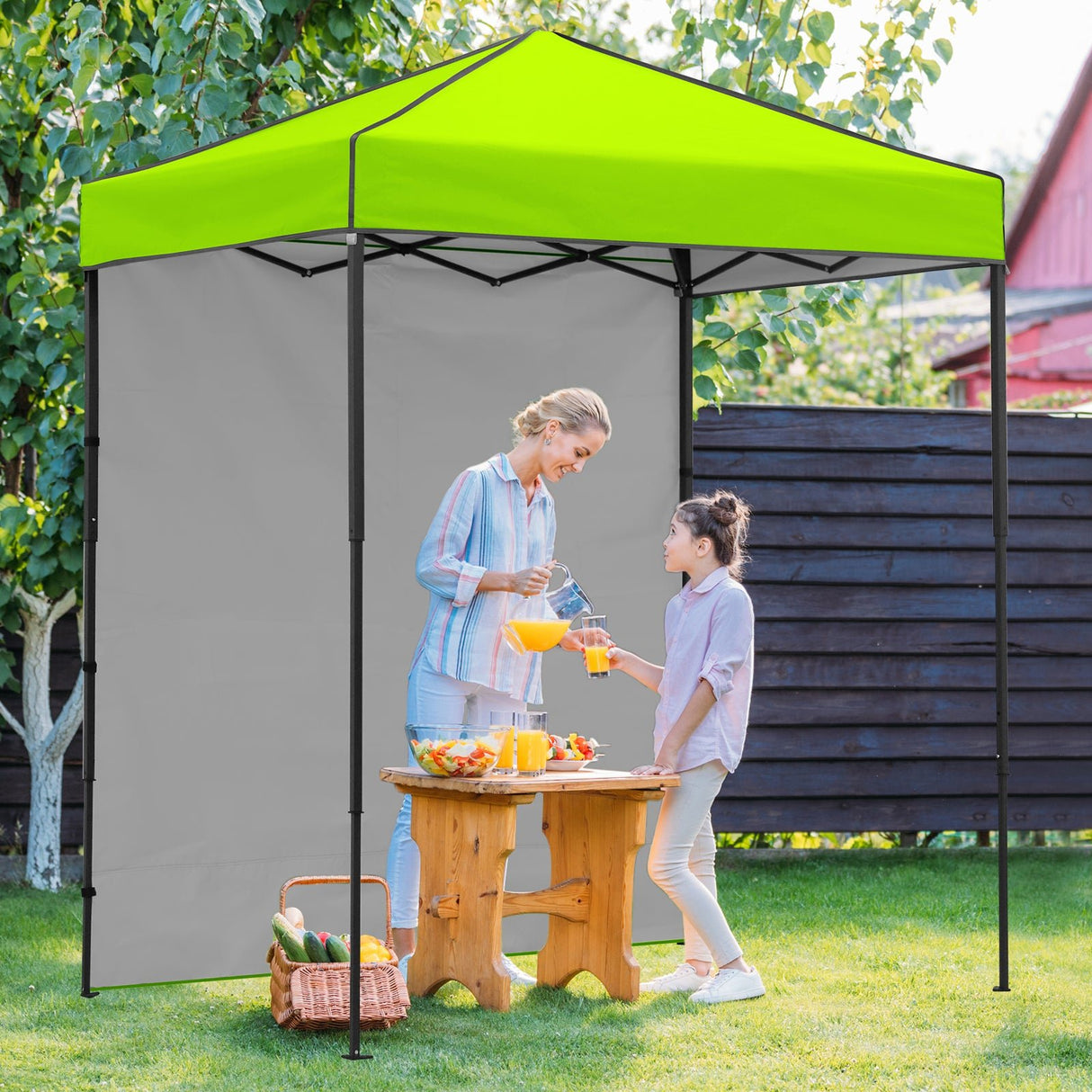 6x4 Instant Pop Up Canopy Tent with 1 Side Wall Panel - Eagle Peak Custom Canopy Tent