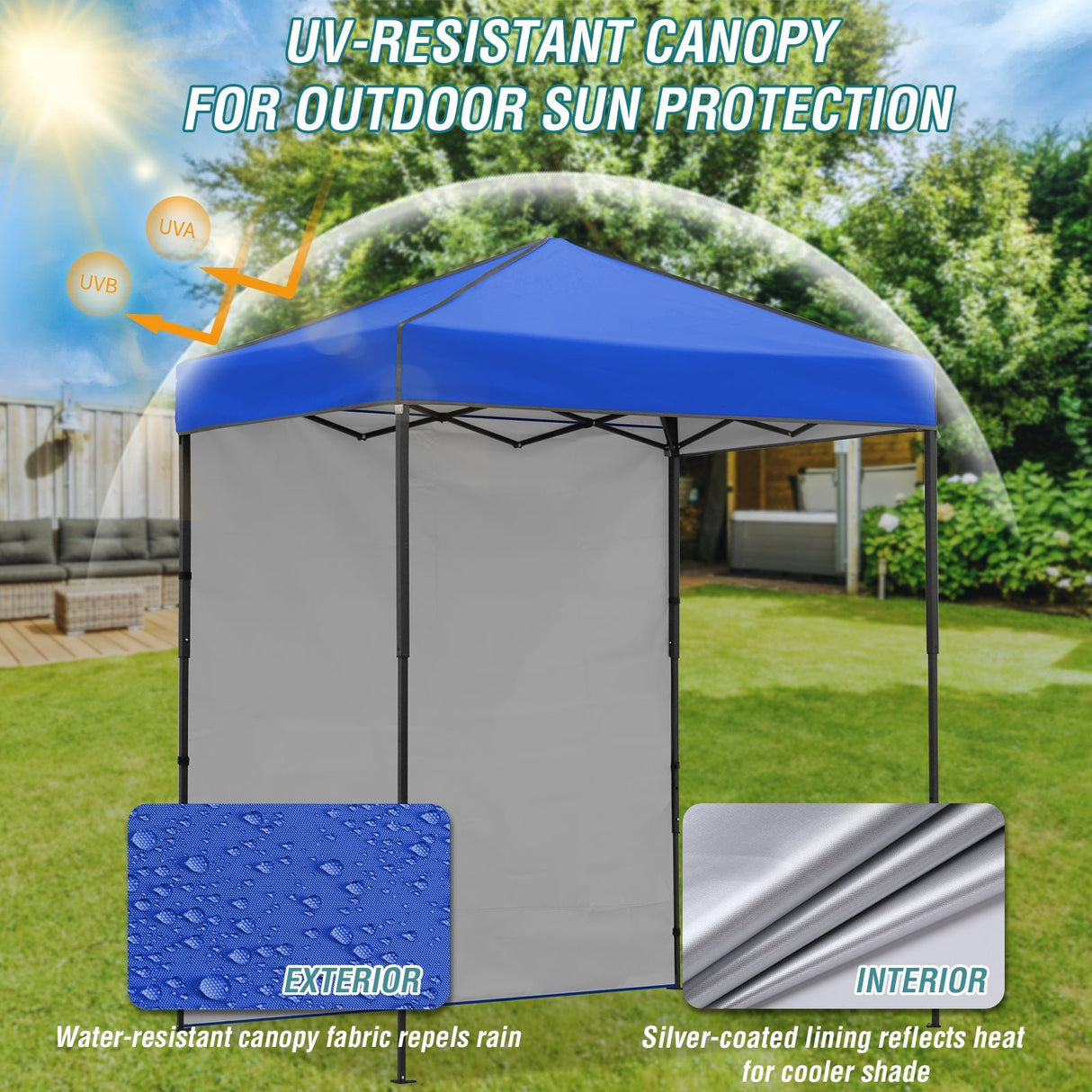6x4 Instant Pop Up Canopy Tent with 1 Side Wall Panel - Eagle Peak Custom Canopy Tent