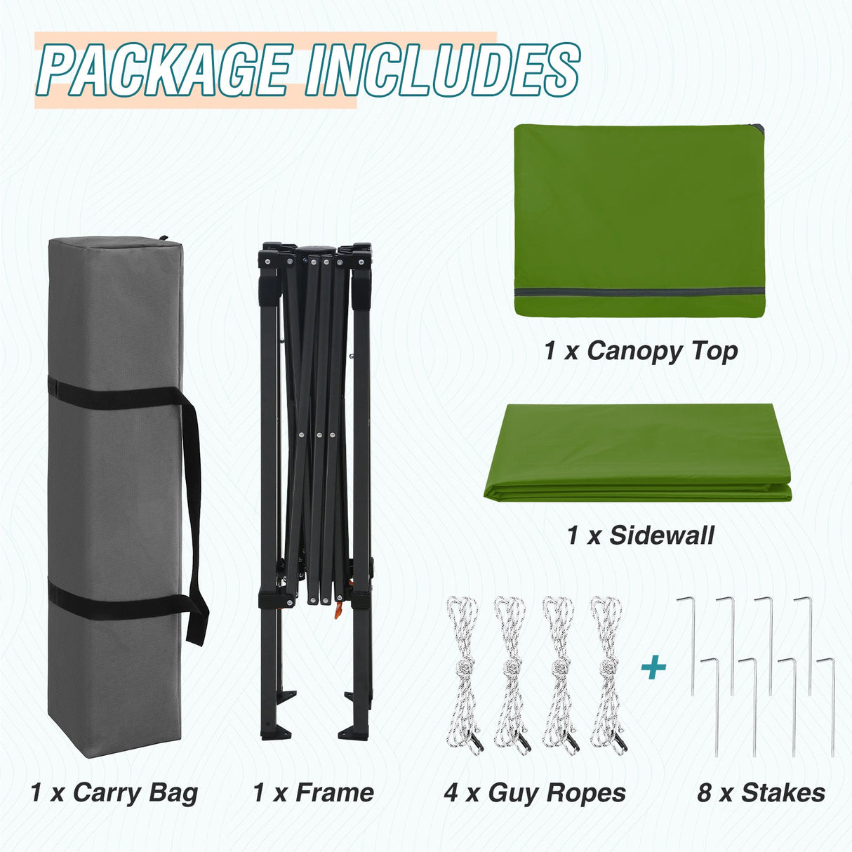 6x4 Instant Pop Up Canopy Tent with 1 Side Wall Panel - Eagle Peak Custom Canopy Tent