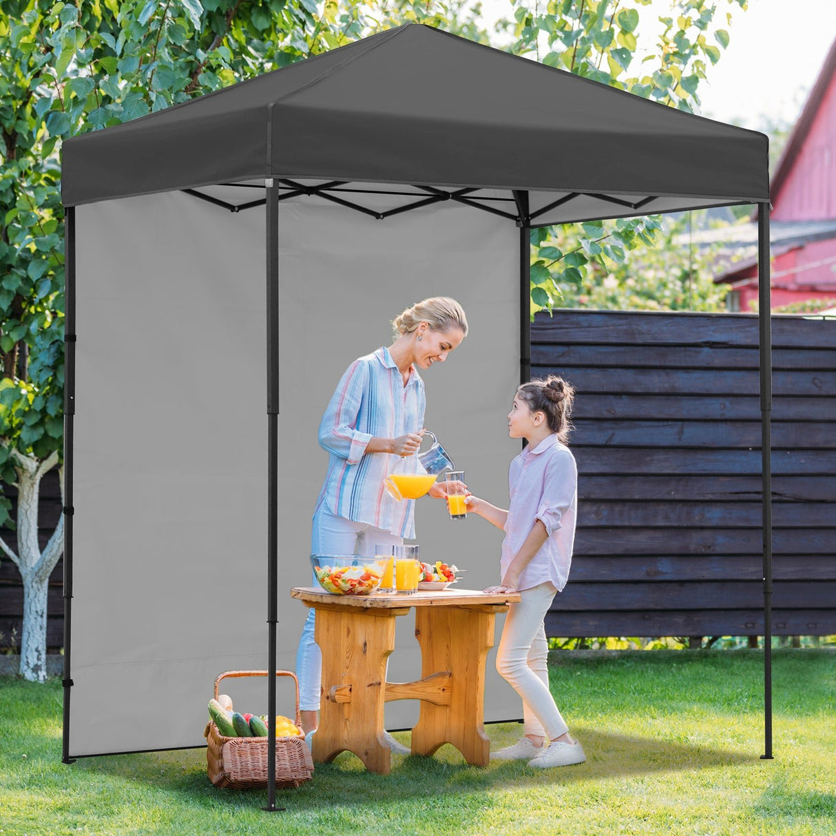 6x4 Instant Pop Up Canopy Tent with 1 Side Wall Panel - Eagle Peak Custom Canopy Tent