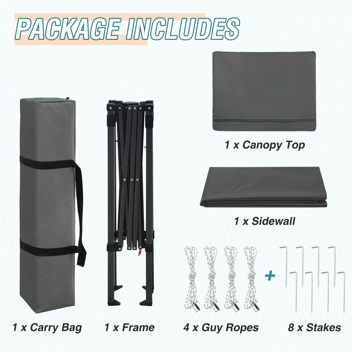 6x4 Instant Pop Up Canopy Tent with 1 Side Wall Panel - Eagle Peak Custom Canopy Tent