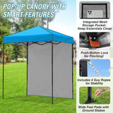 6x4 Instant Pop Up Canopy Tent with 1 Side Wall Panel - Eagle Peak Custom Canopy Tent
