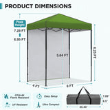6x4 Instant Pop Up Canopy Tent with 1 Side Wall Panel - Eagle Peak®