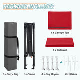 6x4 Instant Pop Up Canopy Tent with 1 Side Wall Panel - Eagle Peak Custom Canopy Tent