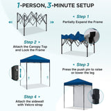6x4 Instant Pop Up Canopy Tent with 1 Side Wall Panel - Eagle Peak®