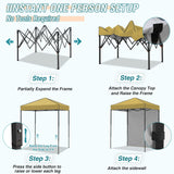 6x4 Instant Pop Up Canopy Tent with 1 Side Wall Panel - Eagle Peak Custom Canopy Tent