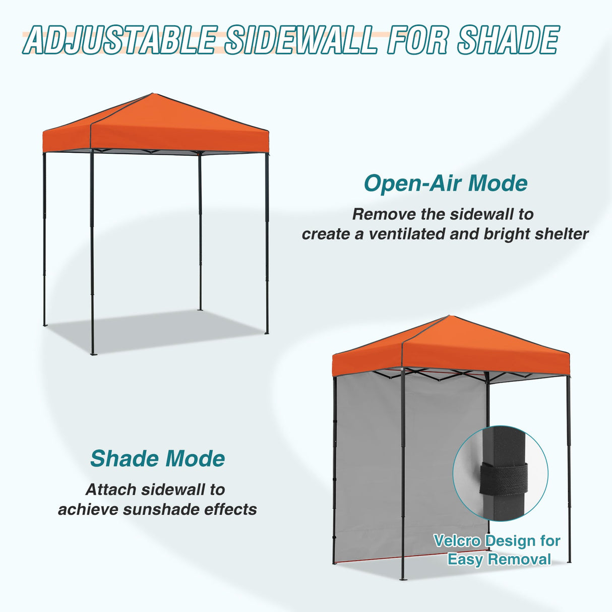 6x4 Instant Pop Up Canopy Tent with 1 Side Wall Panel - Eagle Peak Custom Canopy Tent