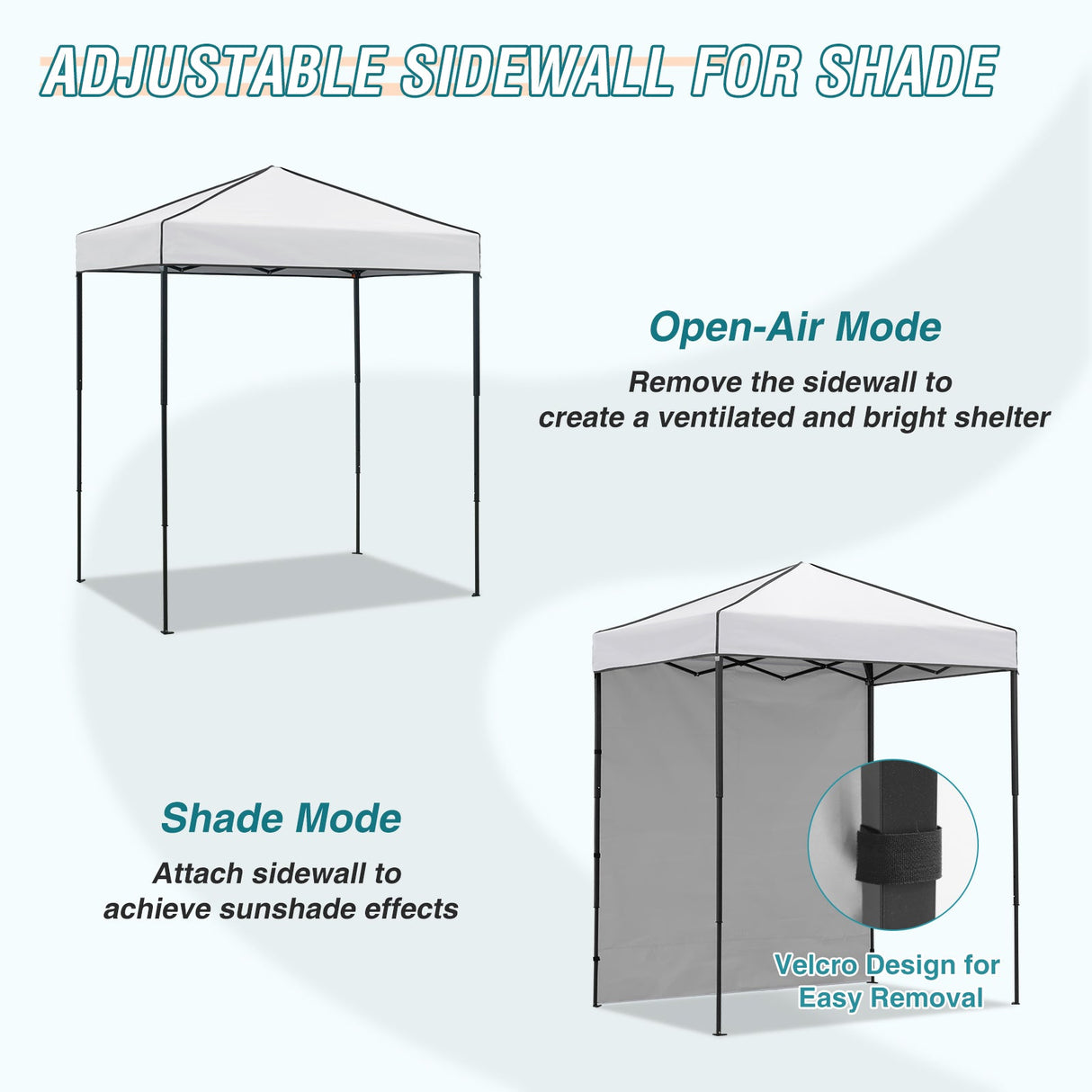 6x4 Instant Pop Up Canopy Tent with 1 Side Wall Panel - Eagle Peak Custom Canopy Tent