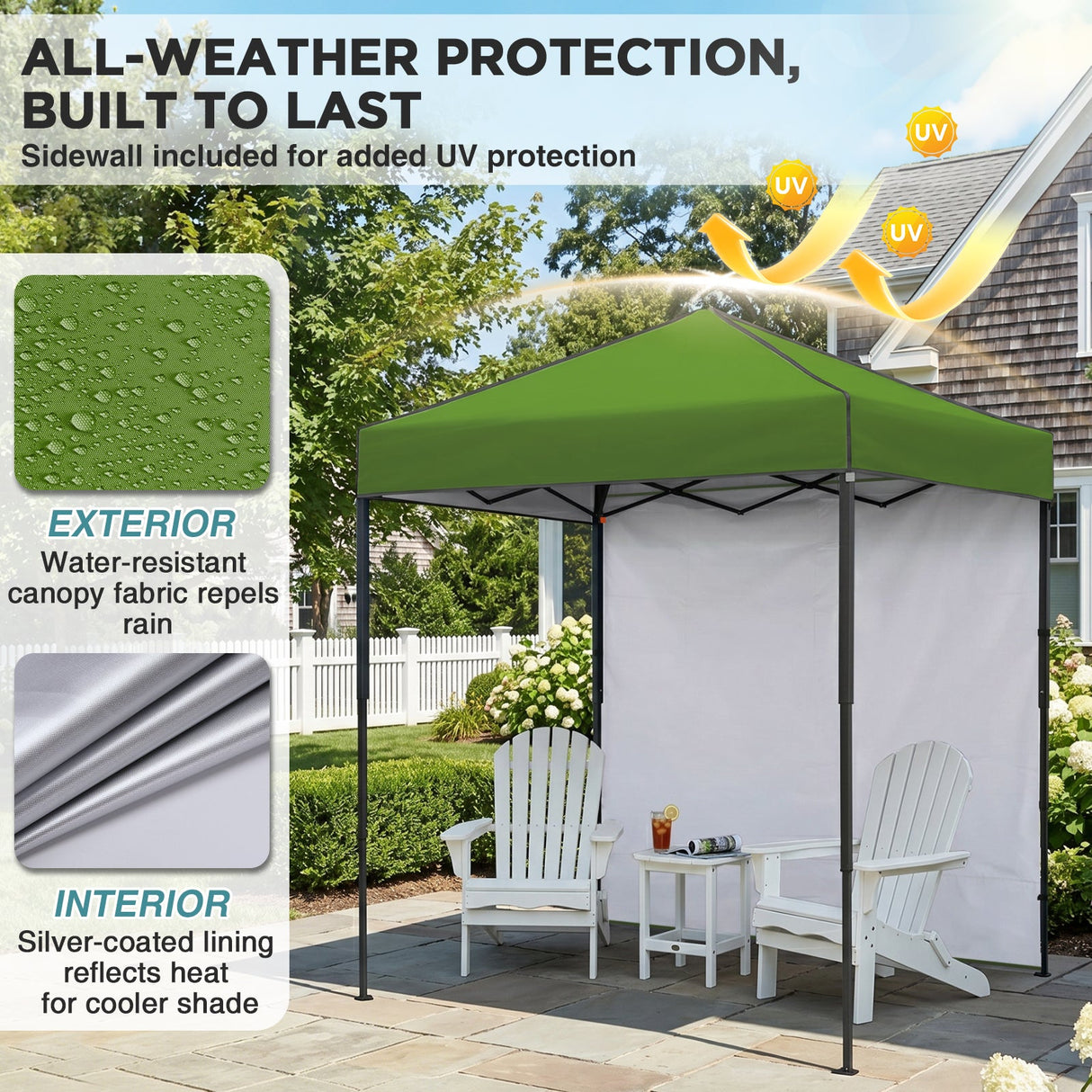 6x4 Instant Pop Up Canopy Tent with 1 Side Wall Panel - Eagle Peak®