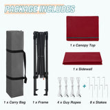 6x4 Instant Pop Up Canopy Tent with 1 Side Wall Panel - Eagle Peak Custom Canopy Tent