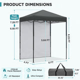 6x4 Instant Pop Up Canopy Tent with 1 Sidewall - Eagle Peak®