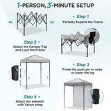 6x4 Instant Pop Up Canopy Tent with 1 Sidewall - Eagle Peak®
