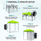 6x4 Instant Pop Up Canopy Tent with 1 Sidewall - Eagle Peak®