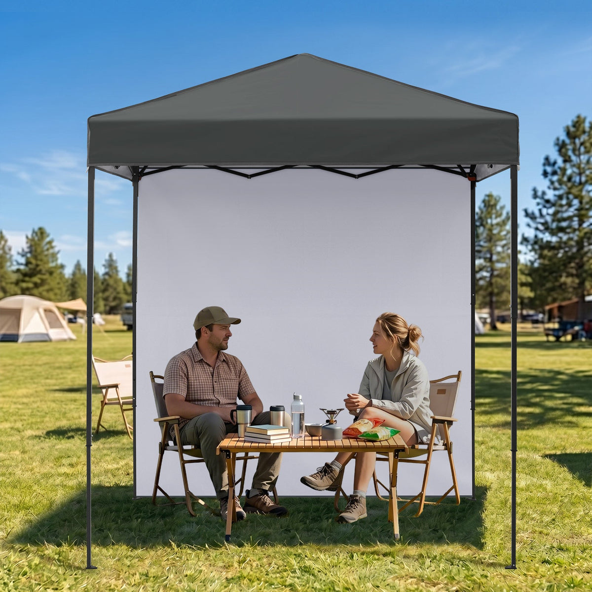 6x4 Instant Pop Up Canopy Tent with 1 Sidewall - Eagle Peak®