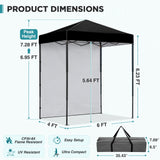 6x4 Instant Pop Up Canopy Tent with 1 Sidewall - Eagle Peak®