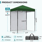 6x4 Instant Pop Up Canopy Tent with 1 Sidewall - Eagle Peak®