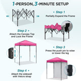 6x4 Instant Pop Up Canopy Tent with 1 Sidewall - Eagle Peak®