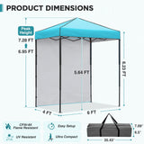 6x4 Instant Pop Up Canopy Tent with 1 Sidewall - Eagle Peak®