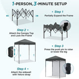 6x4 Instant Pop Up Canopy Tent with 1 Sidewall - Eagle Peak®