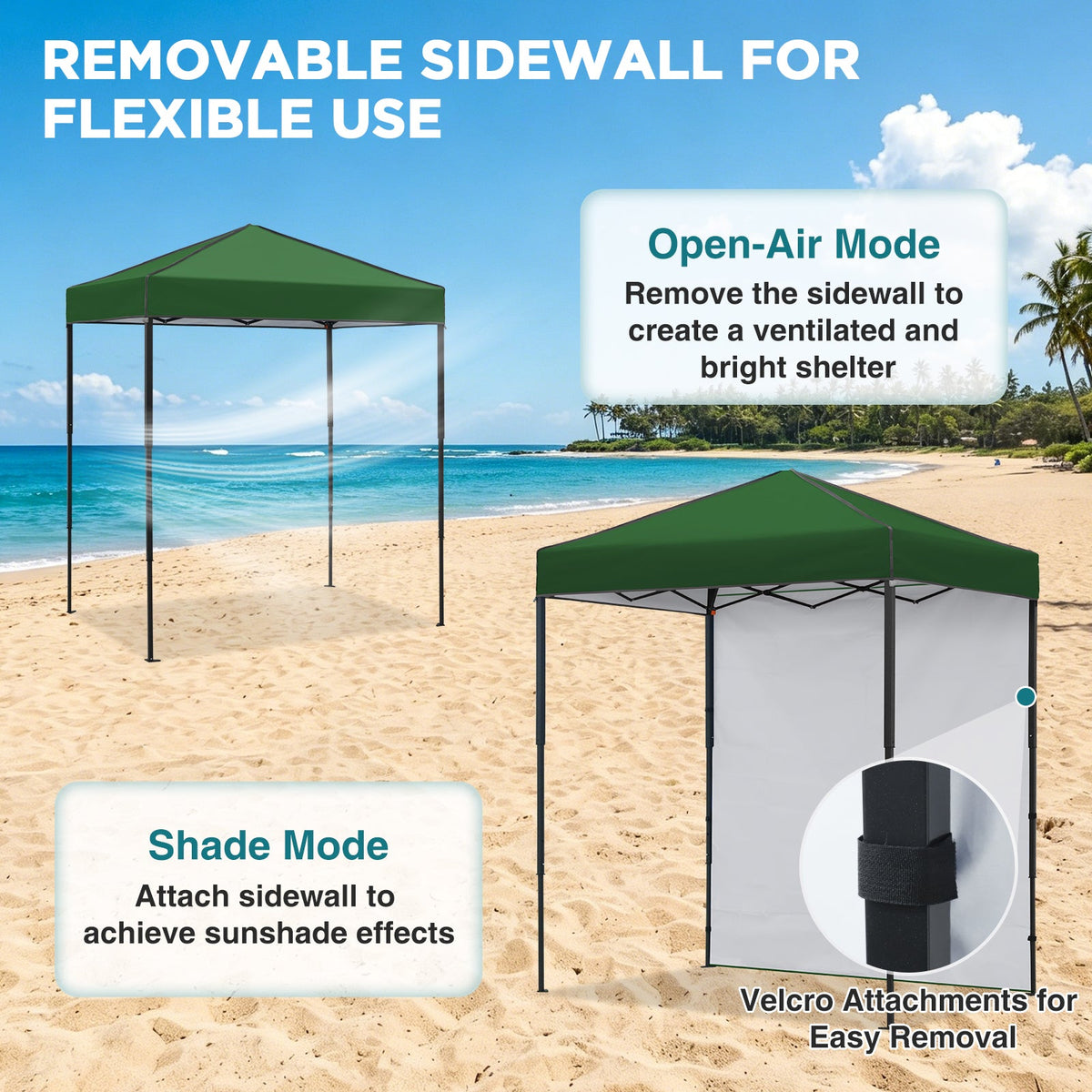 6x4 Instant Pop Up Canopy Tent with 1 Sidewall - Eagle Peak®