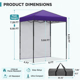 6x4 Instant Pop Up Canopy Tent with 1 Sidewall - Eagle Peak®