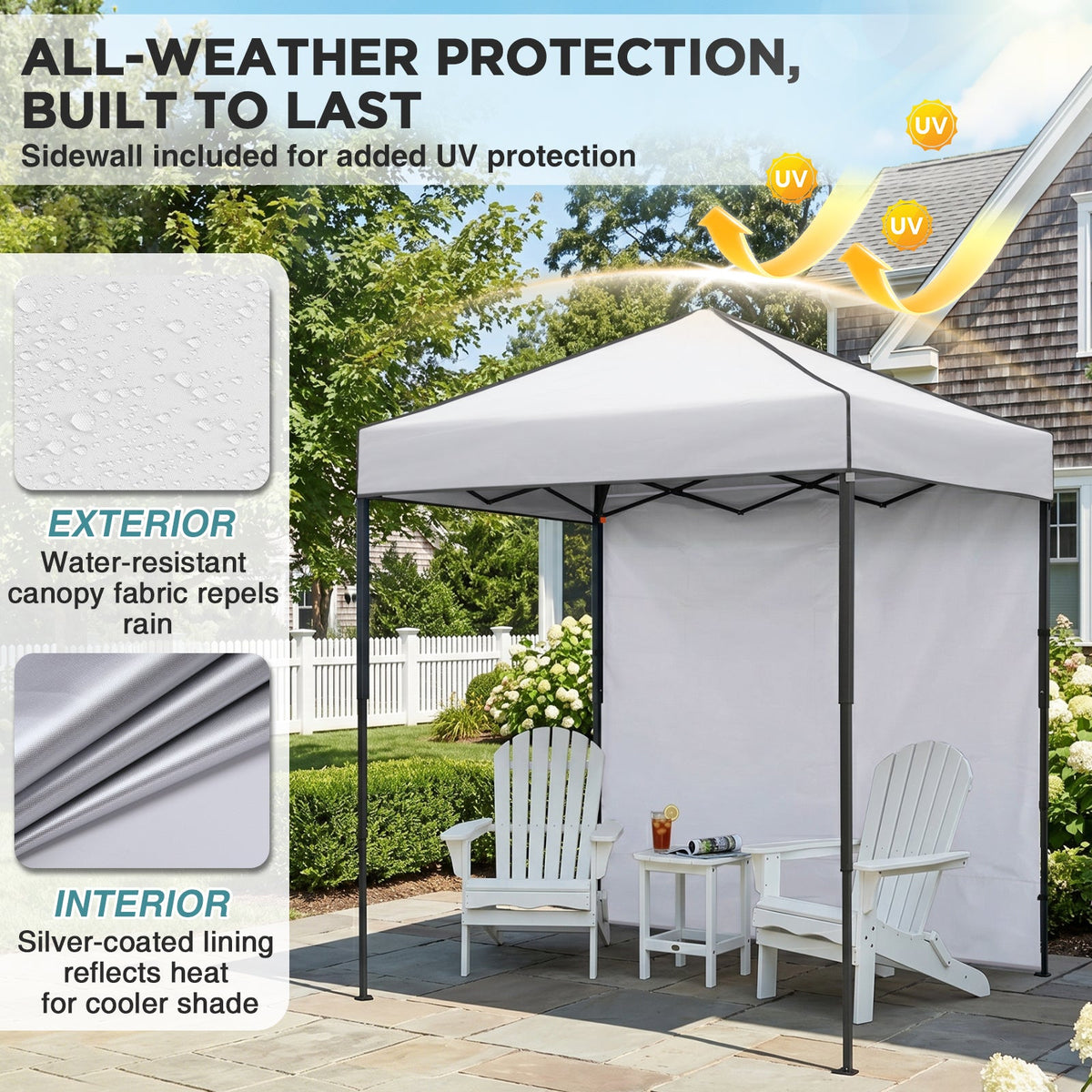 6x4 Instant Pop Up Canopy Tent with 1 Sidewall - Eagle Peak®