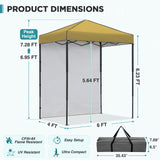 6x4 Instant Pop Up Canopy Tent with 1 Sidewall - Eagle Peak®