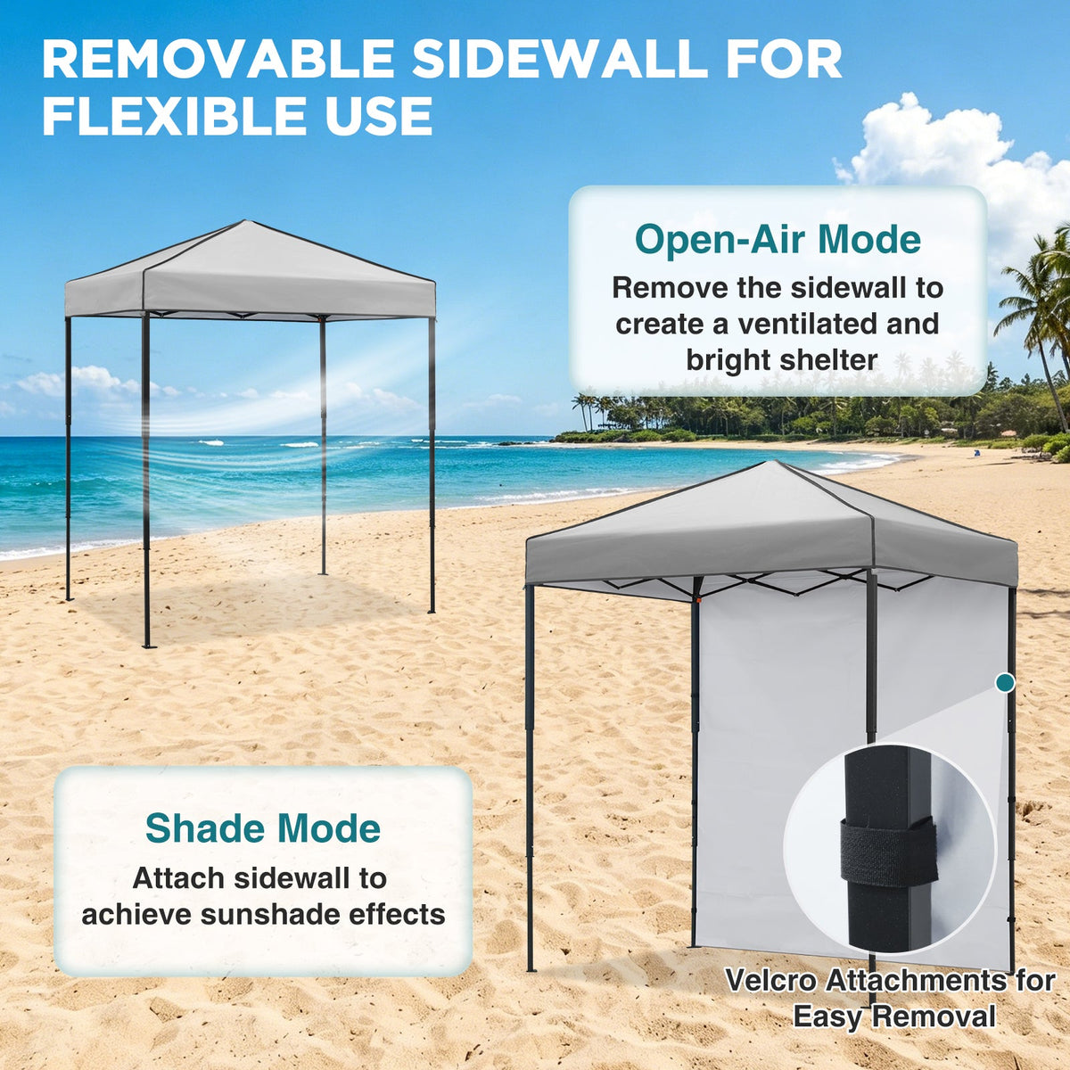 6x4 Instant Pop Up Canopy Tent with 1 Sidewall - Eagle Peak®
