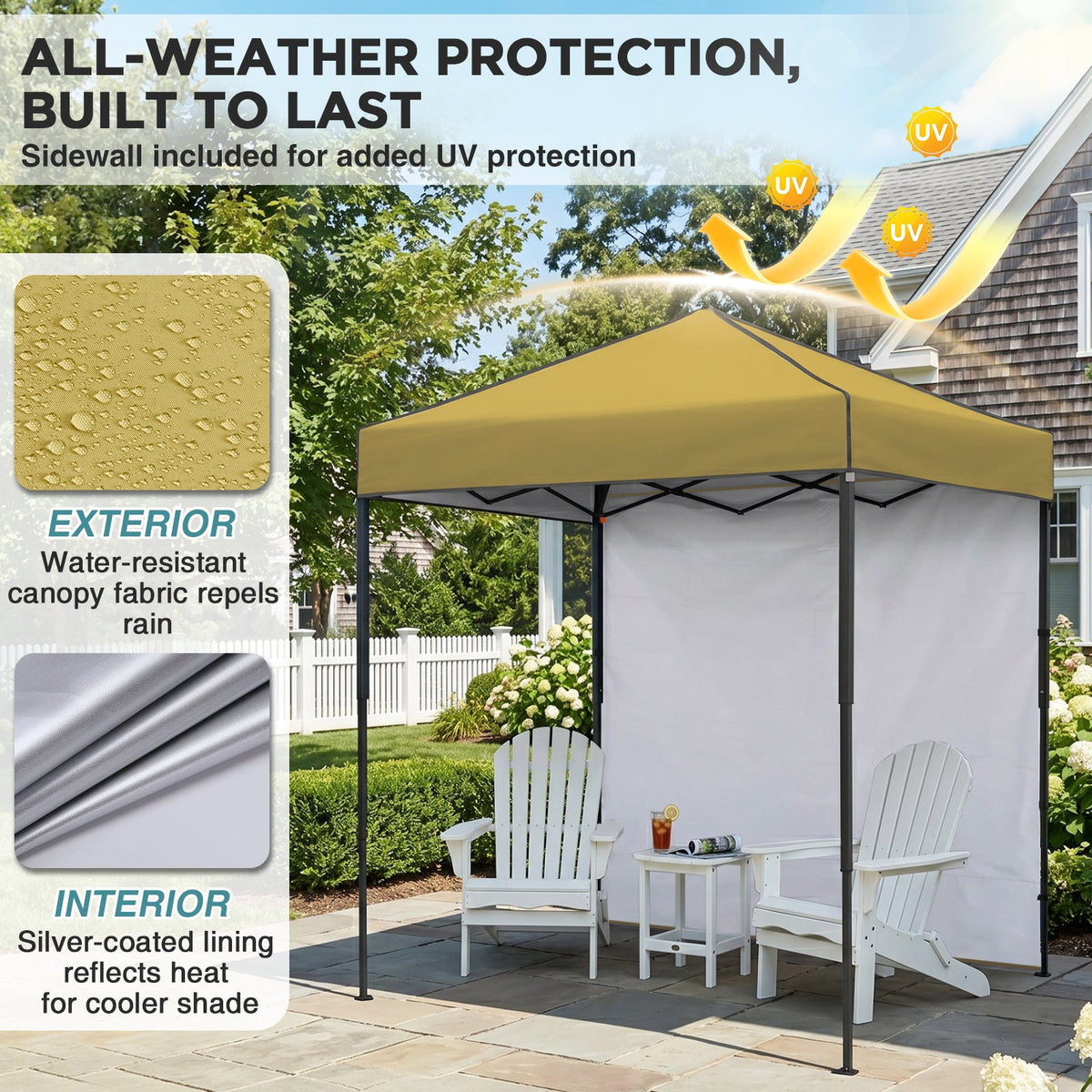 6x4 Instant Pop Up Canopy Tent with 1 Sidewall - Eagle Peak®