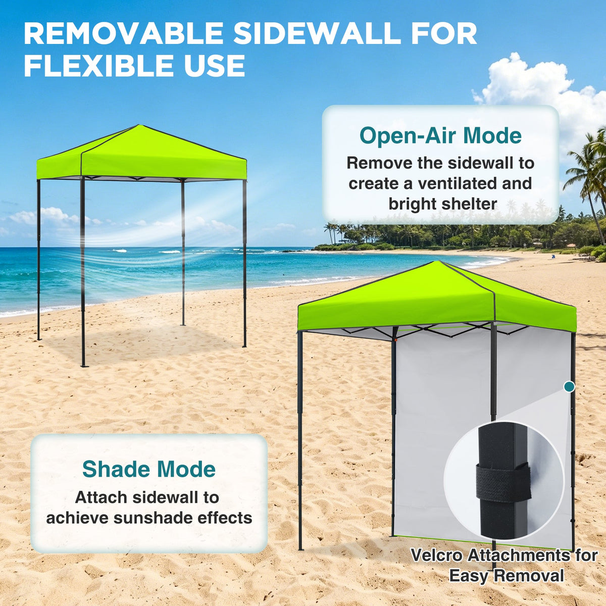 6x4 Instant Pop Up Canopy Tent with 1 Sidewall - Eagle Peak®