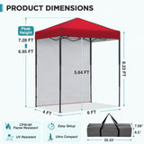 6x4 Instant Pop Up Canopy Tent with 1 Sidewall - Eagle Peak®