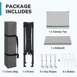 6x4 Instant Pop Up Canopy Tent with 1 Sidewall - Eagle Peak®
