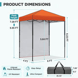 6x4 Instant Pop Up Canopy Tent with 1 Sidewall - Eagle Peak®