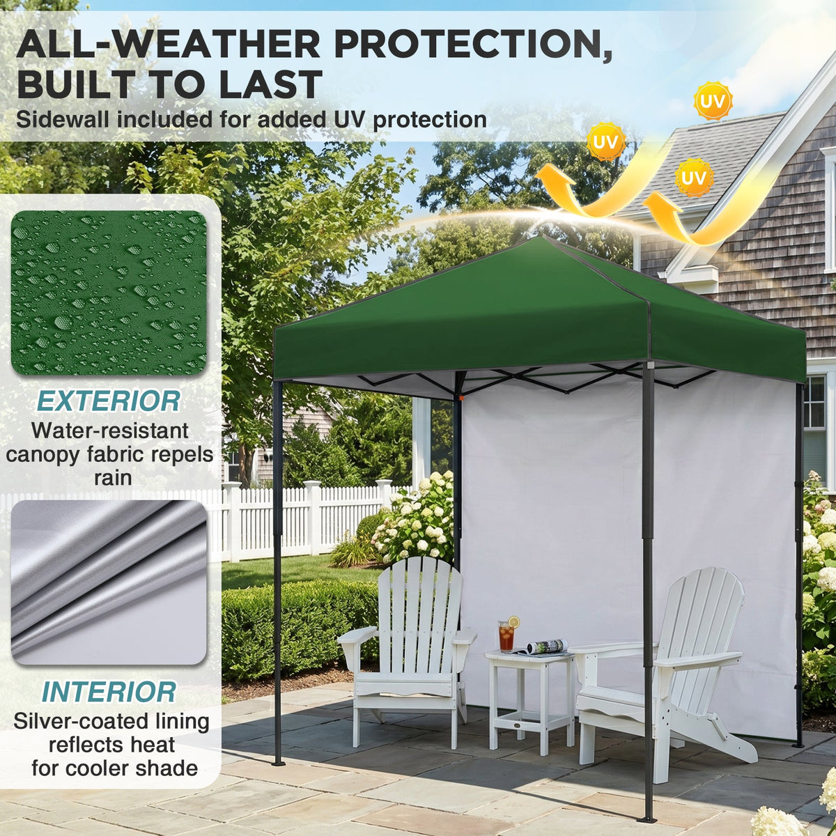 6x4 Instant Pop Up Canopy Tent with 1 Sidewall - Eagle Peak®