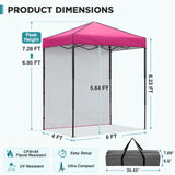 6x4 Instant Pop Up Canopy Tent with 1 Sidewall - Eagle Peak®