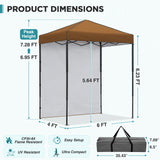 6x4 Instant Pop Up Canopy Tent with 1 Sidewall - Eagle Peak®