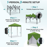 6x4 Instant Pop Up Canopy Tent with 4 Side Wall Panels - Eagle Peak®
