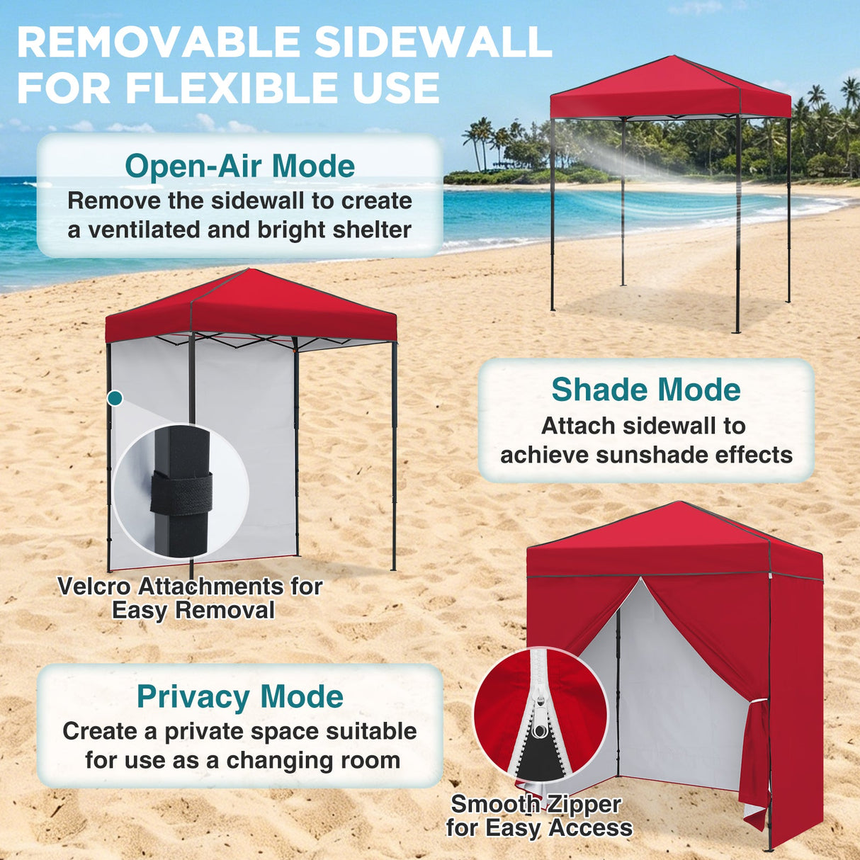 6x4 Instant Pop Up Canopy Tent with 4 Side Wall Panels - Eagle Peak®