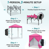 6x4 Instant Pop Up Canopy Tent with 4 Side Wall Panels - Eagle Peak®