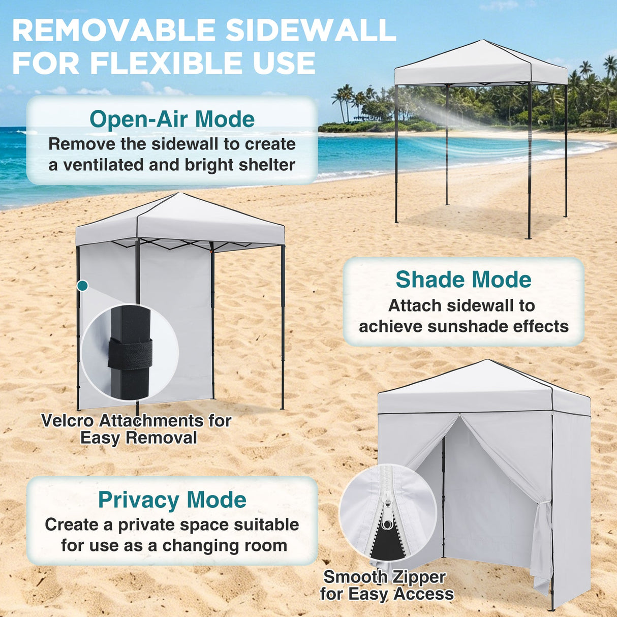 6x4 Instant Pop Up Canopy Tent with 4 Side Wall Panels - Eagle Peak®
