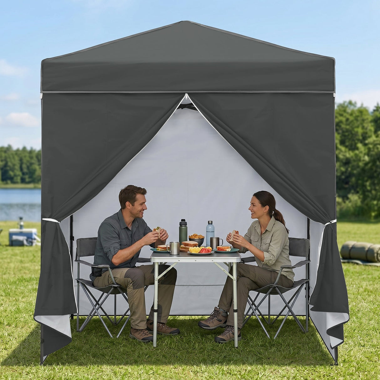 6x4 Instant Pop Up Canopy Tent with 4 Side Wall Panels - Eagle Peak®
