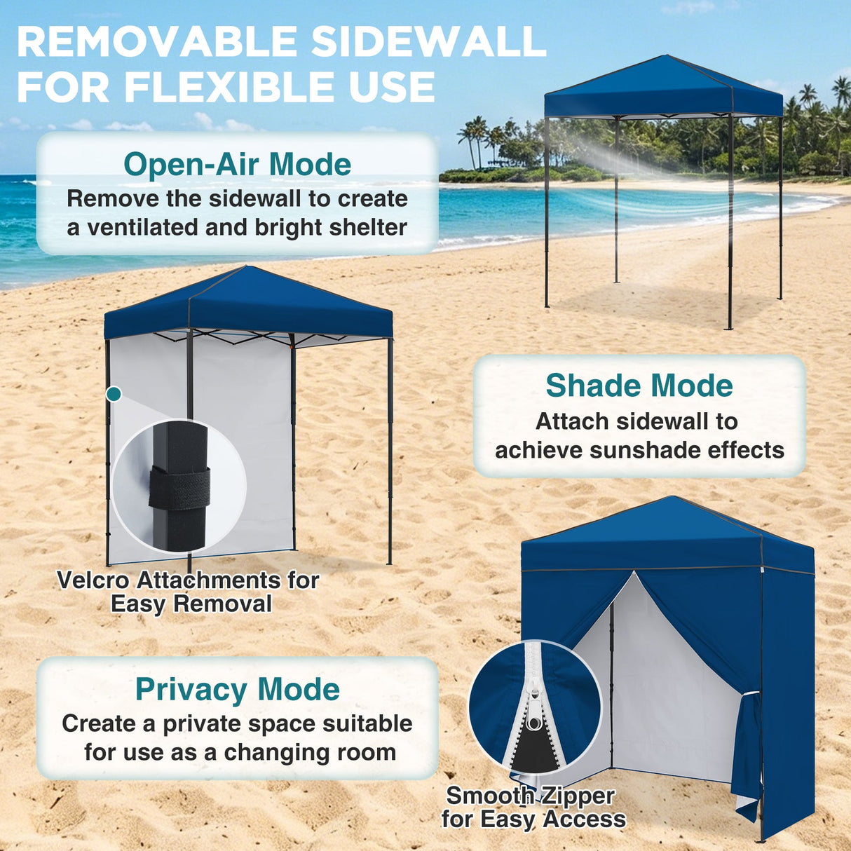 6x4 Instant Pop Up Canopy Tent with 4 Side Wall Panels - Eagle Peak®